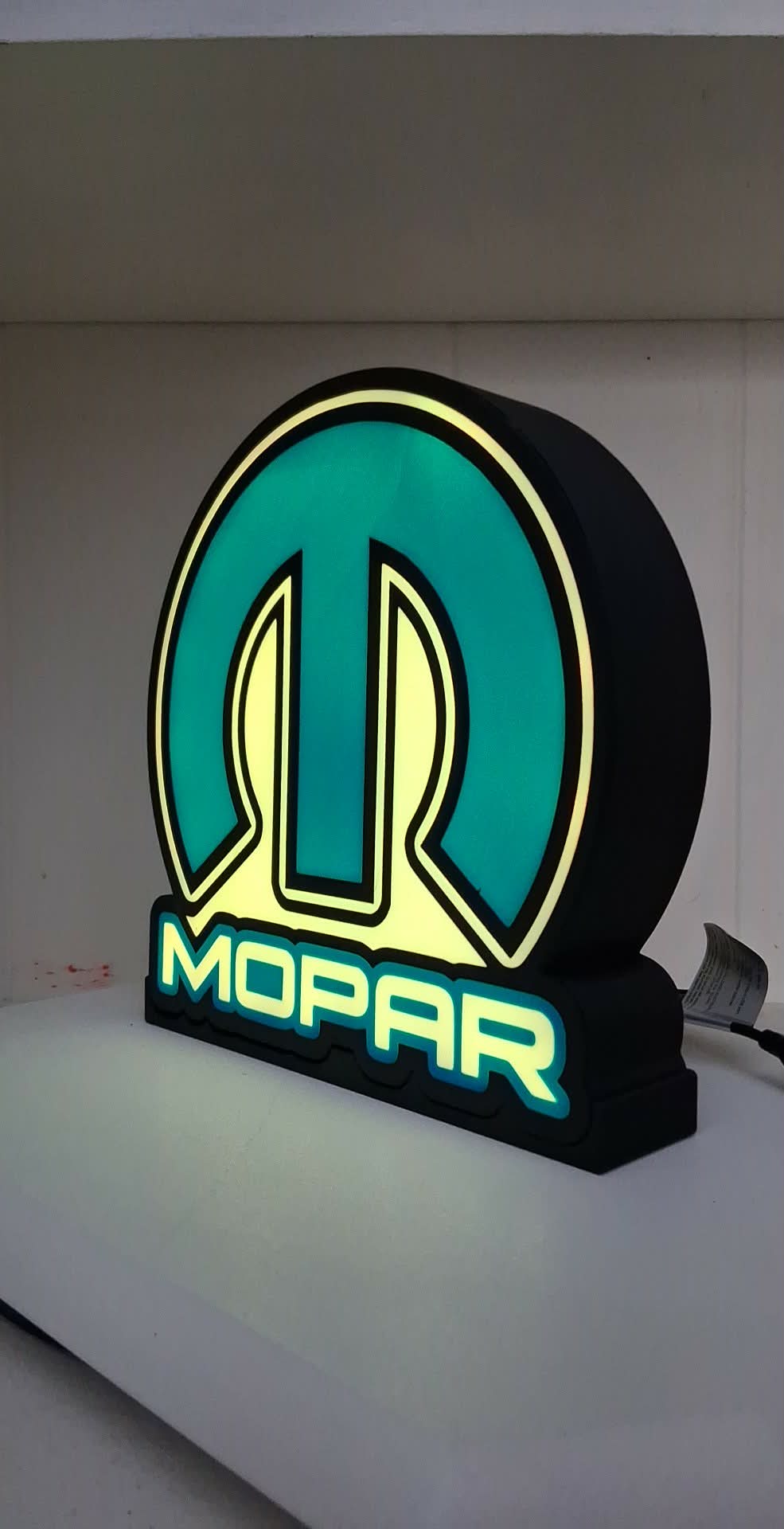 Mopar Blue LED light box – custom 3D printed – Lit Layer Creations